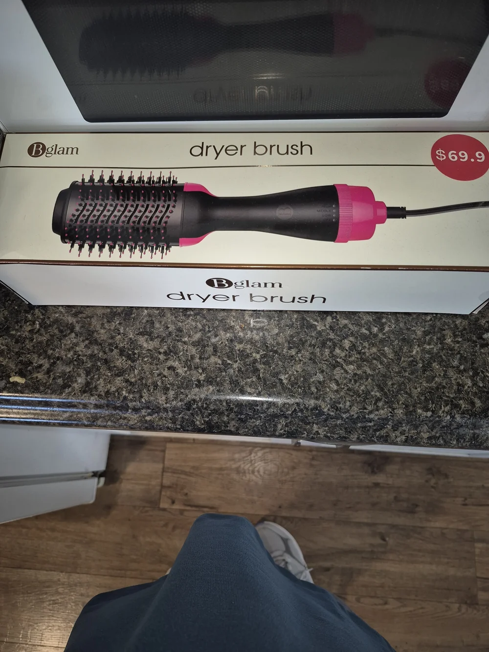 Bglam Black and Pink Dryer Brush Styler